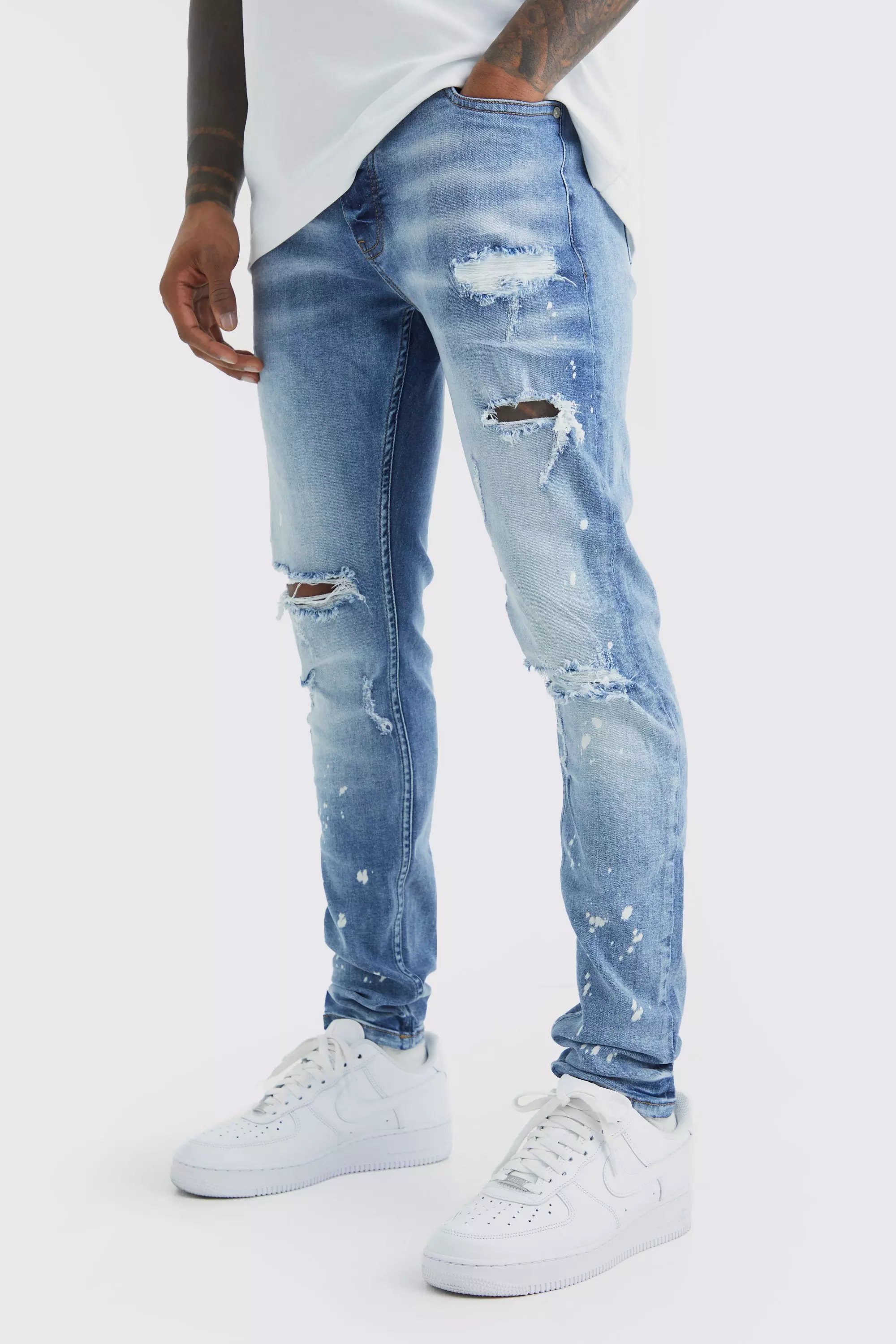 Bleached sales ripped jeans